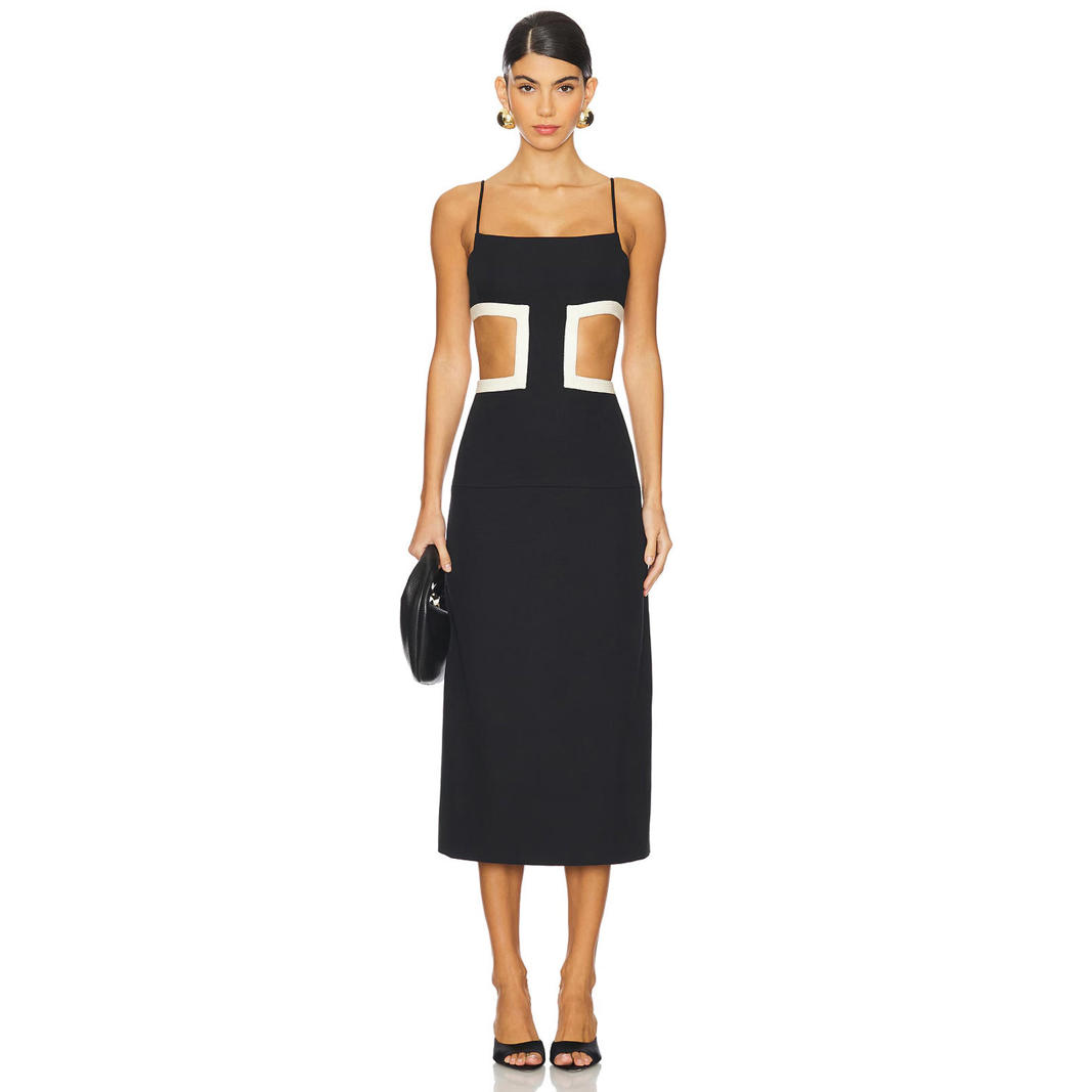 Alexis Brunetti Dress Black Side Cut Out Size M Nwt $725 Msrp